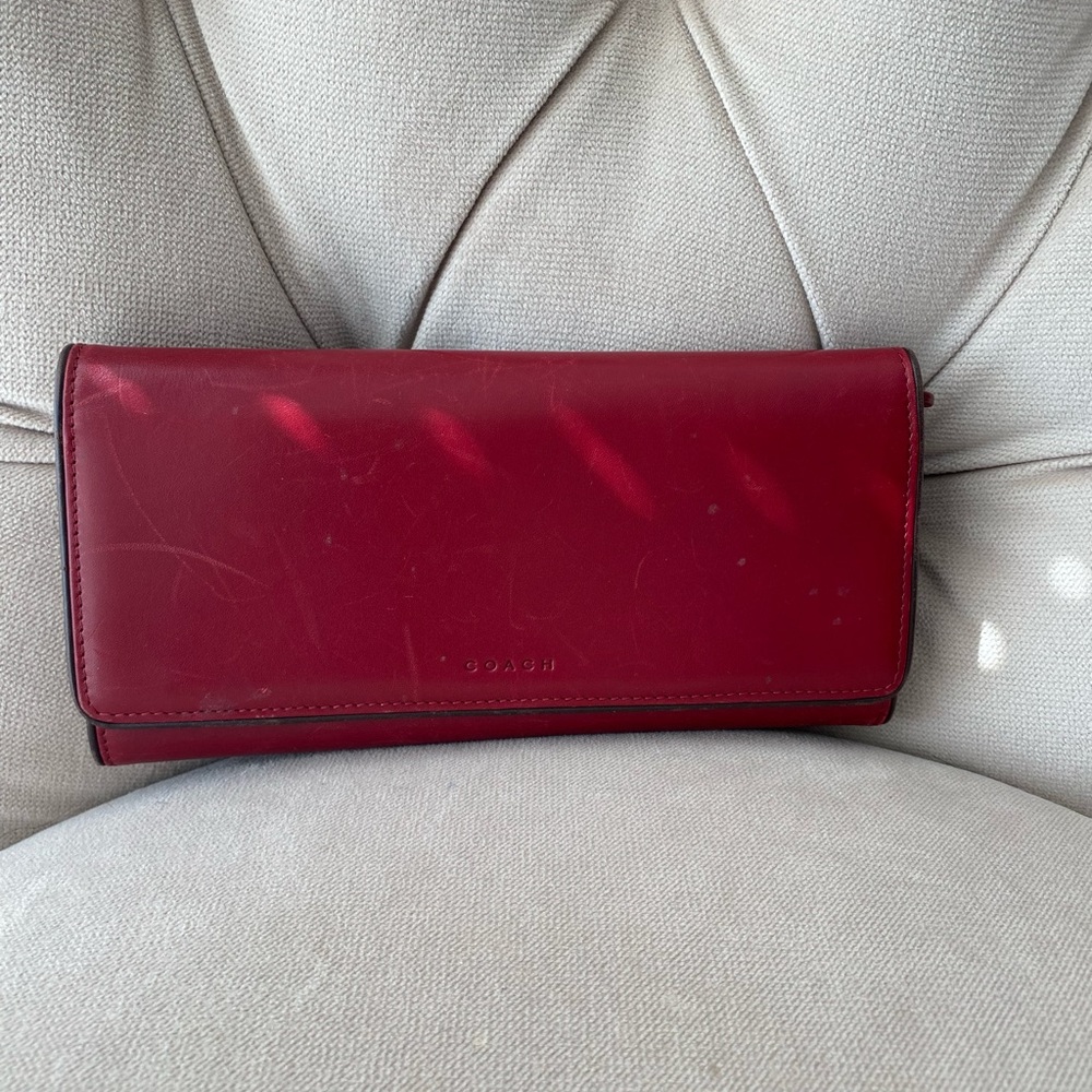 Gorgeous Coach Red Leather Women's Wallet